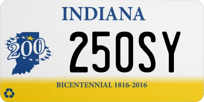 IN license plate 250SY