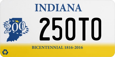 IN license plate 250TO