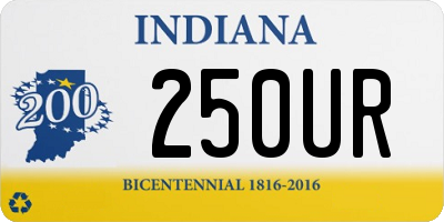 IN license plate 250UR