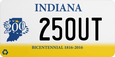 IN license plate 250UT