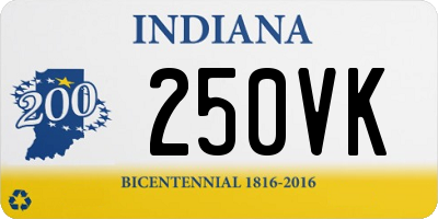 IN license plate 250VK