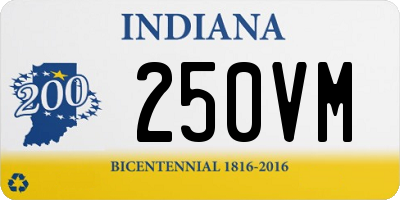 IN license plate 250VM