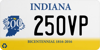 IN license plate 250VP