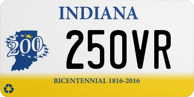 IN license plate 250VR