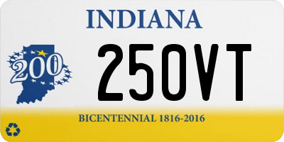 IN license plate 250VT