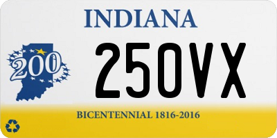 IN license plate 250VX