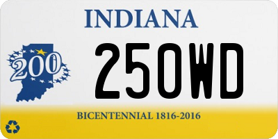 IN license plate 250WD
