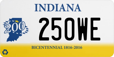 IN license plate 250WE