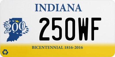 IN license plate 250WF