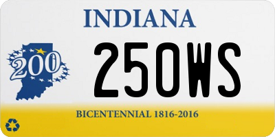 IN license plate 250WS