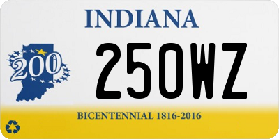 IN license plate 250WZ