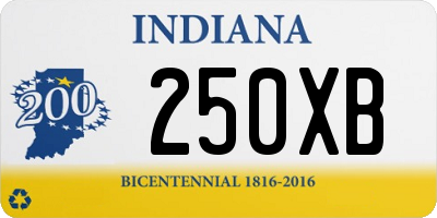 IN license plate 250XB