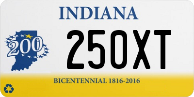 IN license plate 250XT