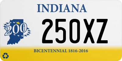 IN license plate 250XZ