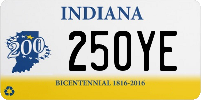 IN license plate 250YE