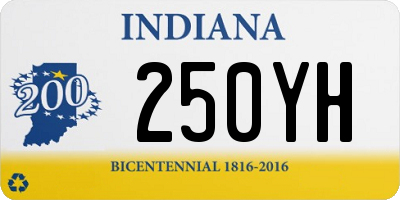 IN license plate 250YH