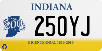 IN license plate 250YJ