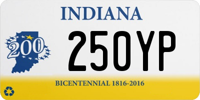 IN license plate 250YP