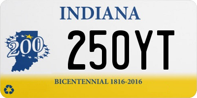 IN license plate 250YT