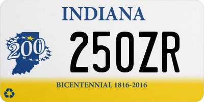 IN license plate 250ZR