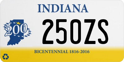 IN license plate 250ZS