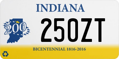 IN license plate 250ZT