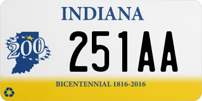 IN license plate 251AA