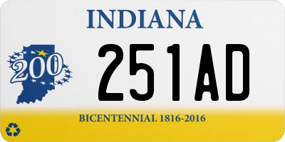 IN license plate 251AD