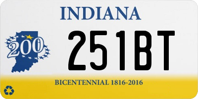 IN license plate 251BT