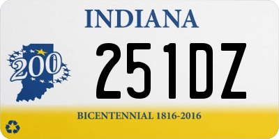 IN license plate 251DZ