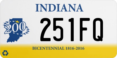 IN license plate 251FQ