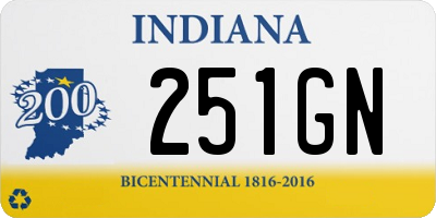 IN license plate 251GN