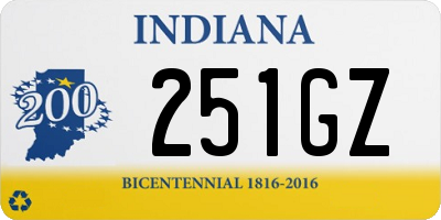 IN license plate 251GZ