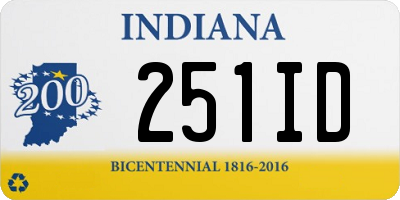 IN license plate 251ID