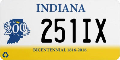 IN license plate 251IX