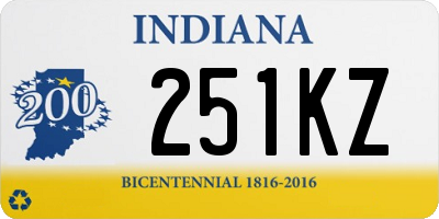 IN license plate 251KZ