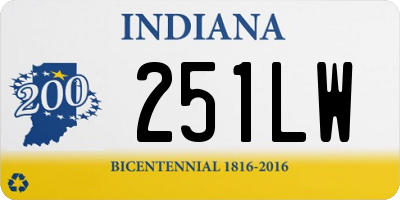 IN license plate 251LW