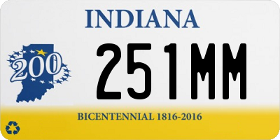 IN license plate 251MM