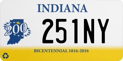 IN license plate 251NY