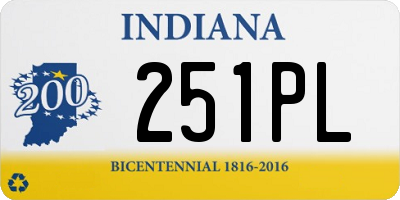 IN license plate 251PL