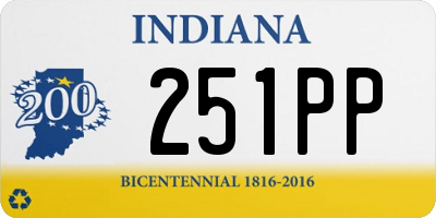 IN license plate 251PP