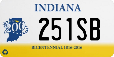 IN license plate 251SB