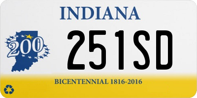 IN license plate 251SD