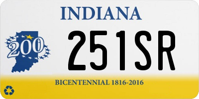IN license plate 251SR