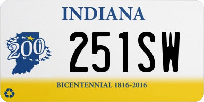 IN license plate 251SW