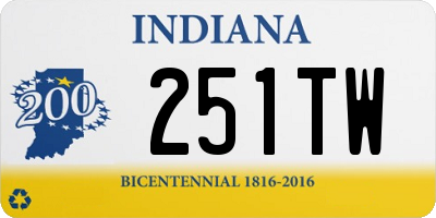 IN license plate 251TW