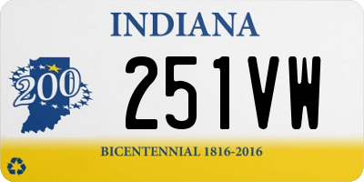 IN license plate 251VW