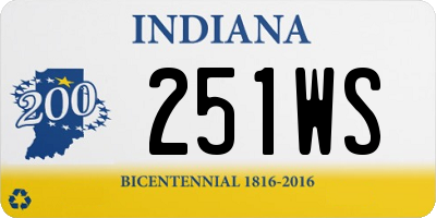 IN license plate 251WS