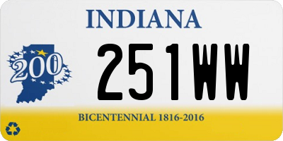 IN license plate 251WW