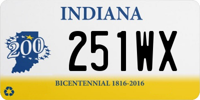 IN license plate 251WX